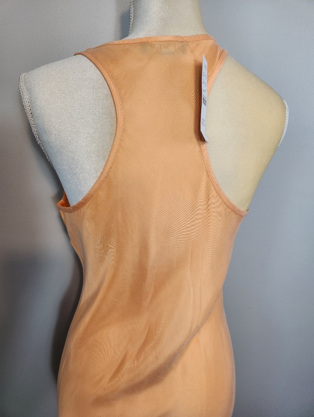 J.Crew Peach Slip Dress Sz 8 NWT Maxi 90s Minimalist Quiet Luxury Racerback - Picture 15 of 15